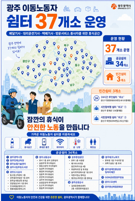 이동노동자의 안전과 건강을 위해! 무더위 쉼터 운영 
